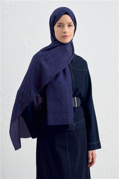 Armine Elegance İpek Pamuk Monogram Şal 02