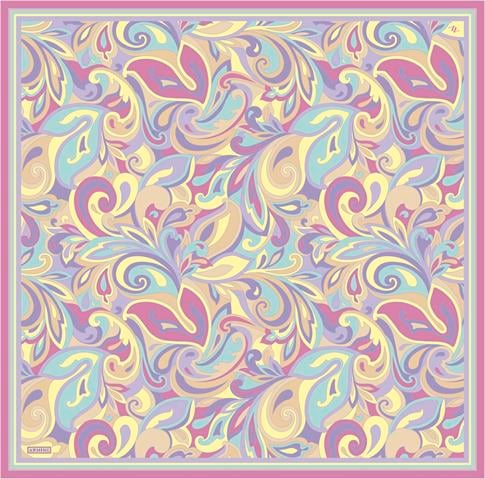 Armine Etnik Desenli Saf İpek Twill Eşarp 9323D 55