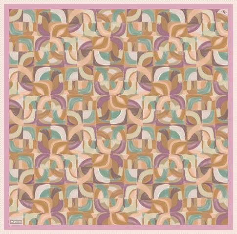 Armine Geometrik Desenli Saf İpek Sura Eşarp 9329D 34