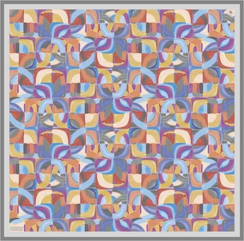 Armine Geometrik Desenli Saf İpek Sura Eşarp 9329D 01