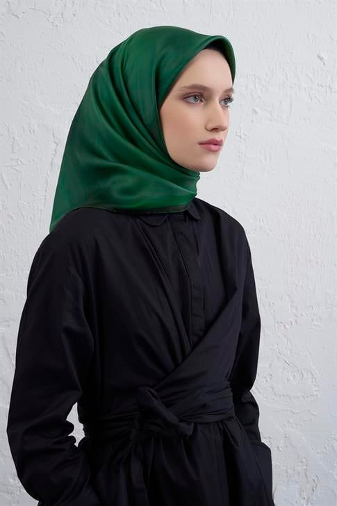 Armine Geometrik Desenli Saf İpek Twill Eşarp 9303D 87