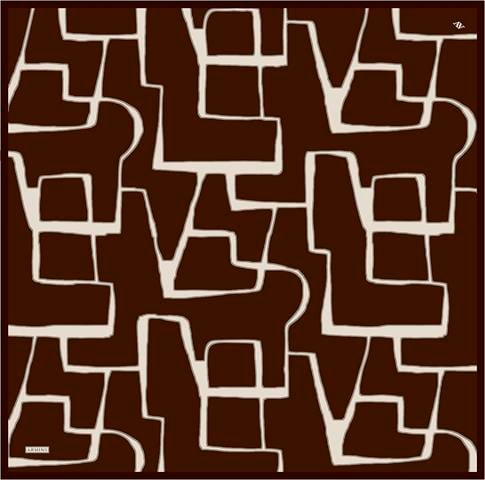 Armine Geometrik Desenli Saf İpek Twill Eşarp 9441D 04