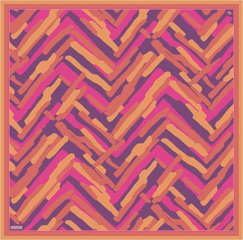 Armine Geometrik Desenli Saf İpek Twill Eşarp 9303D 54
