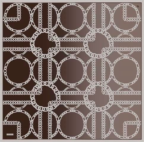 Armine Geometrik Desenli Saf İpek Twill Eşarp 9427D 81