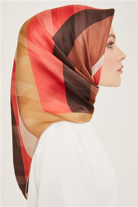 Armine Geometrik Desenli Sura İpek Eşarp 24Ya9138 2 06