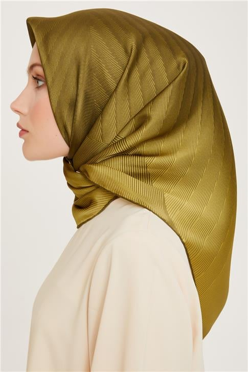 Armine Geometrik Desenli Sura Saf İpek Eşarp 9237D 07