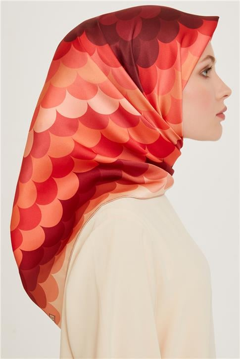 Armine Geometrik Desenli Sura Saf İpek Eşarp 9212D 32