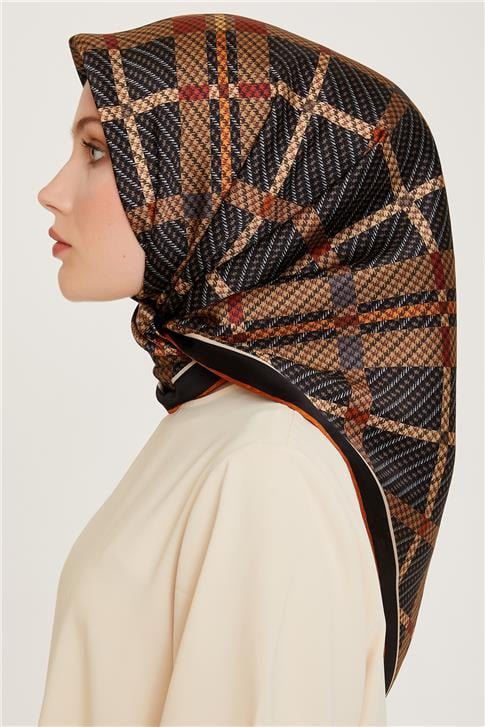Armine Geometrik Desenli Sura Saf İpek Eşarp 9247D 36