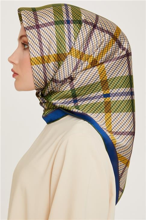 Armine Geometrik Desenli Sura Saf İpek Eşarp 9247D 81
