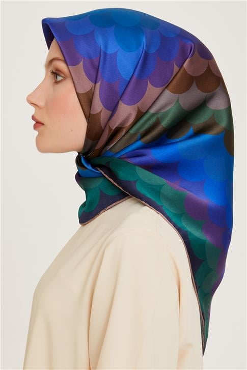 Armine Geometrik Desenli Sura Saf İpek Eşarp 9212D 39