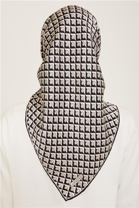 Armine Geometrik Desenli Twill İpek Eşarp 24Ya9109 53 84