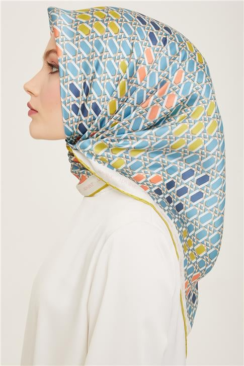 Armine Geometrik Desenli Twill İpek Eşarp 24Ya9144 37 85