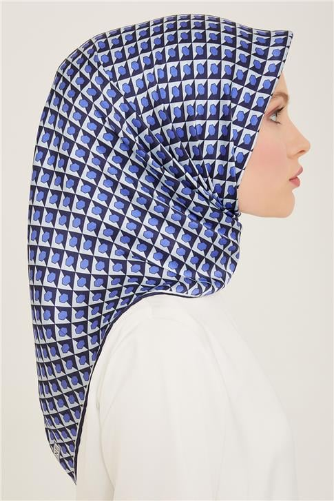 Armine Geometrik Desenli Twill İpek Eşarp 24Ya9109 53 32