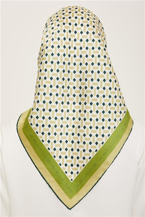 Armine Geometrik Desenli Twill İpek Eşarp 24Ya9151 4 50