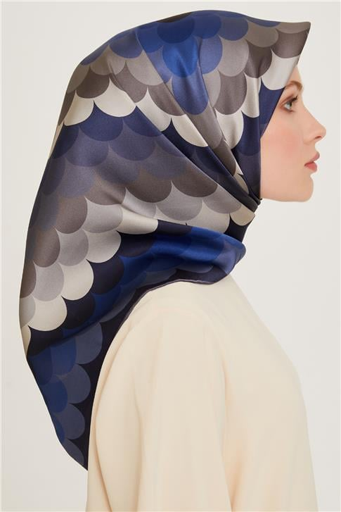 Armine Geometrik Desenli Twill Saf İpek Eşarp 9212D 81 82
