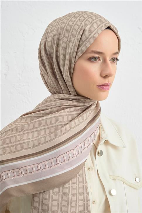 Armine İpek Tensel Monogram Şal 18