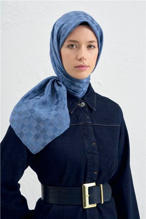 Armine Jakarlı İpek Pamuk Dama Eşarp 26 26