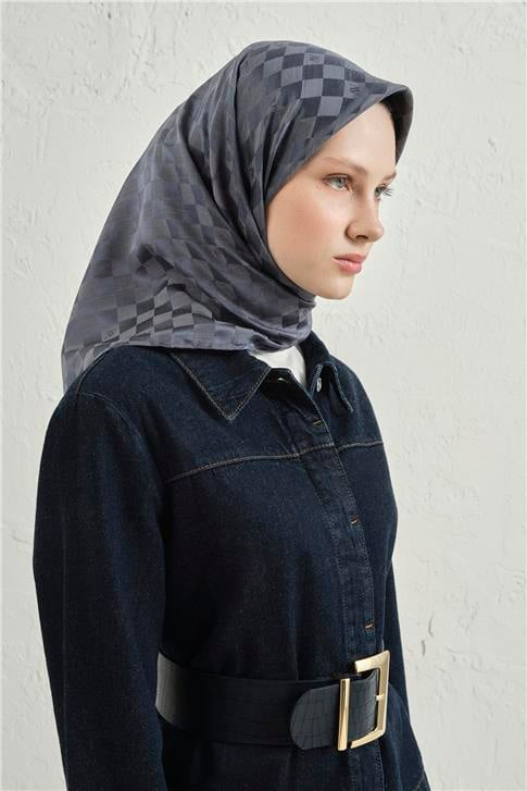 Armine Jakarlı İpek Pamuk Dama Eşarp 26 19