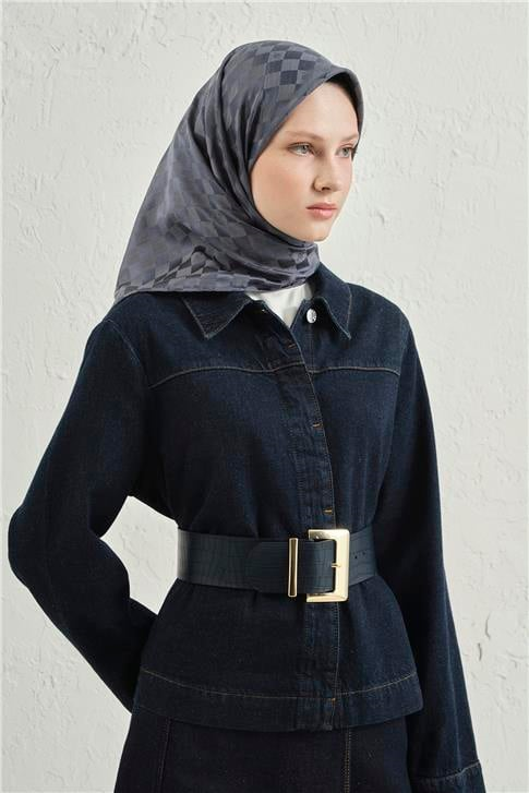 Armine Jakarlı İpek Pamuk Dama Eşarp 26 19