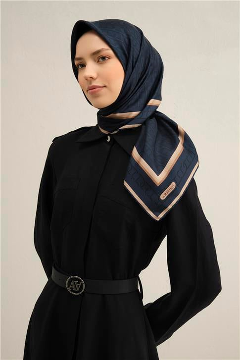 Armine Klasik Desenli Saf İpek Sura Eşarp 9301D 52