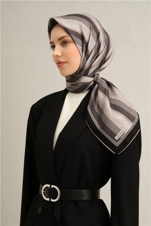Armine Klasik Desenli Saf İpek Sura Eşarp 9327D 83