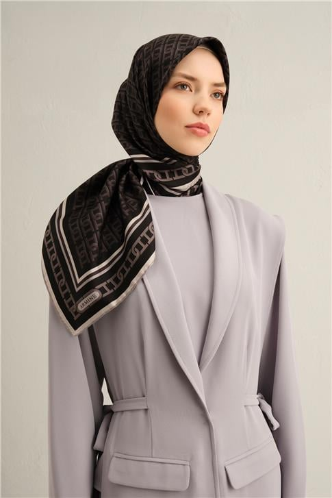 Armine Klasik Desenli Saf İpek Sura Eşarp 9301D 84