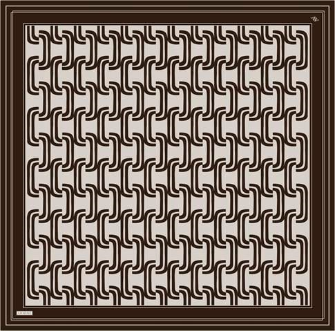 Armine Klasik Desenli Saf İpek Twill Eşarp 9343D 52