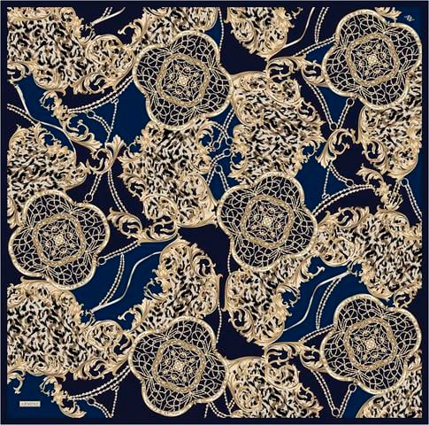 Armine Klasik Desenli Saf İpek Twill Eşarp 9411D 36