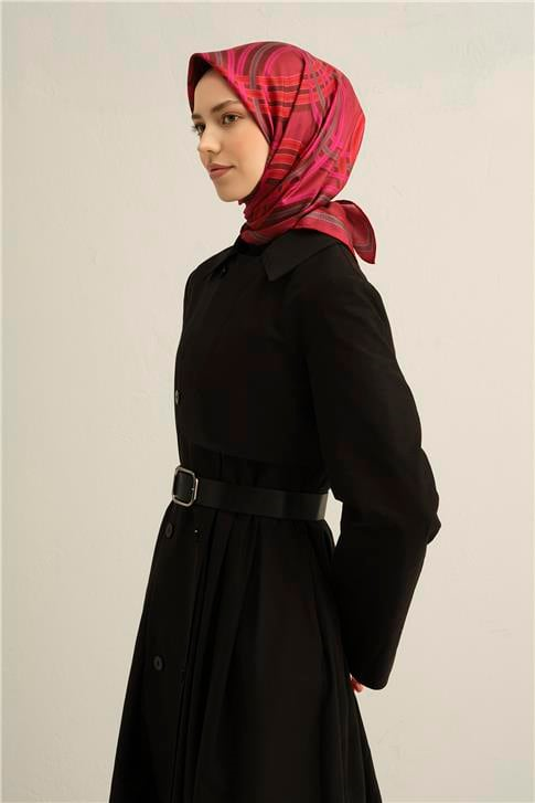 Armine Klasik Desenli Saf İpek Twill Eşarp 9333D 83