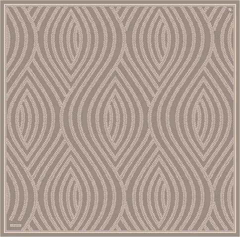 Armine Klasik Desenli Saf İpek Twill Eşarp 9351D 02