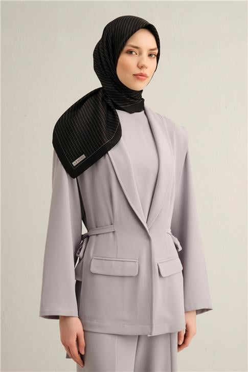 Armine Klasik Desenli Saf İpek Twill Eşarp 9348D 34