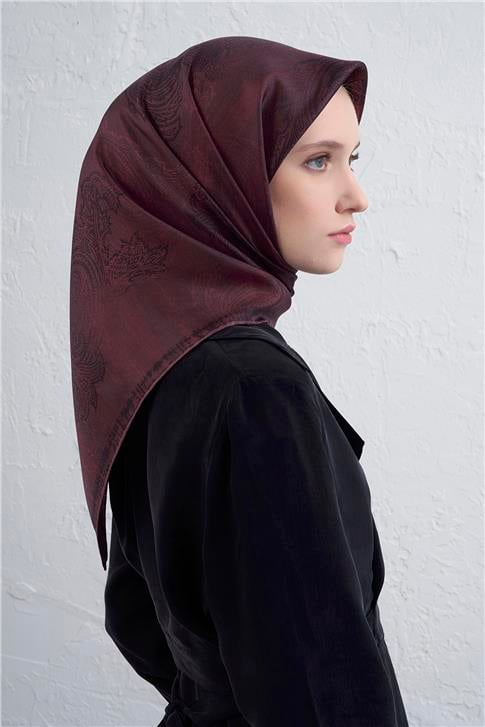 Armine Klasik Desenli Saf İpek Twill Eşarp 9428D 82
