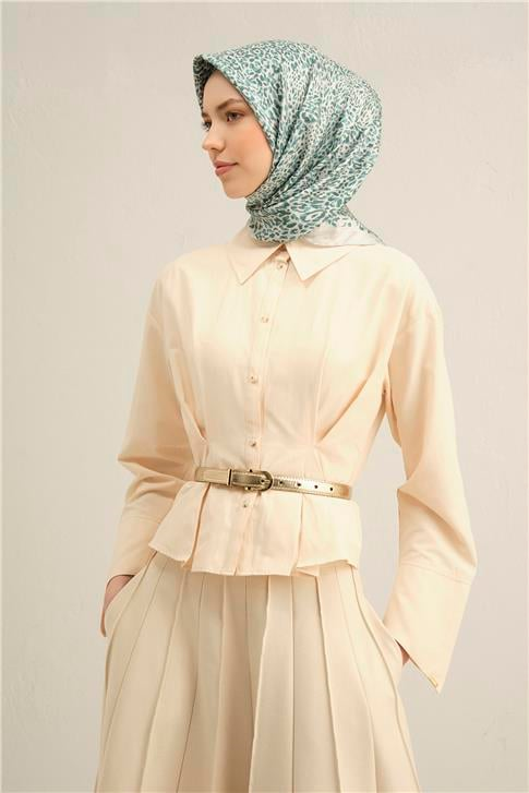Armine Klasik Desenli Saf İpek Twill Eşarp 9352 09