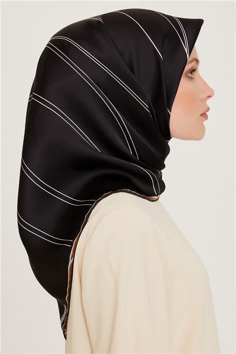Armine Klasik Desenli Sura Saf İpek Eşarp 9251D 09