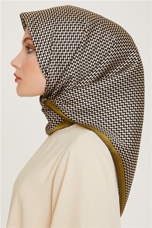 Armine Klasik Desenli Sura Saf İpek Eşarp 9243D 06 04