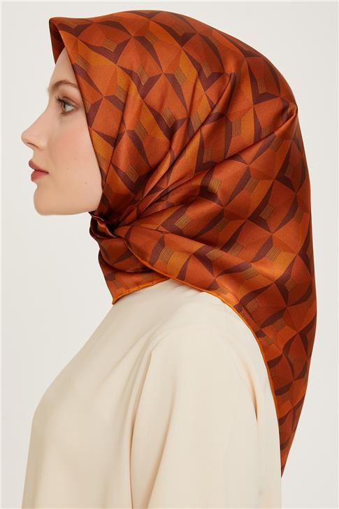 Armine Klasik Desenli Sura Saf İpek Eşarp 9204D 01