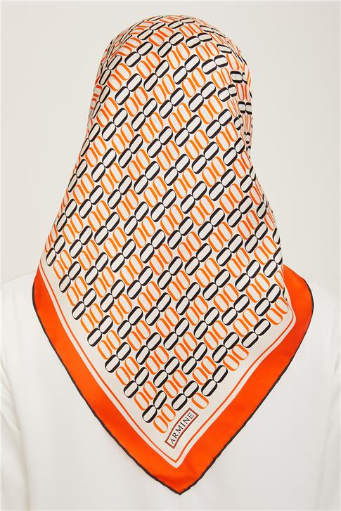 Armine Klasik Desenli Twill İpek Eşarp 24Ya9149 8 37