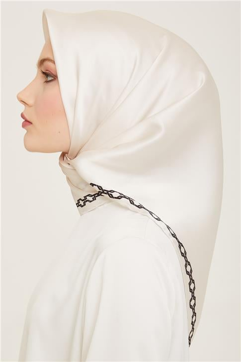 Armine Klasik Desenli Twill İpek Eşarp 24Ya9154 53 85