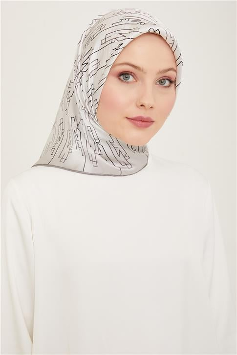 Armine Klasik Desenli Twill İpek Eşarp 24Ya9142 53 01