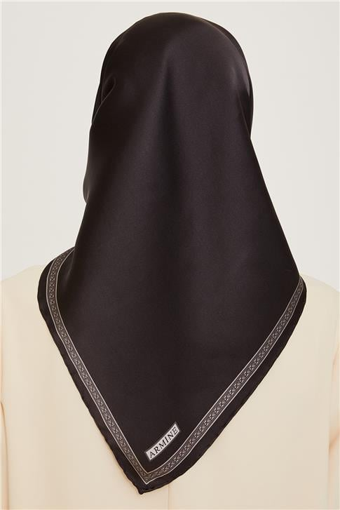 Armine Klasik Desenli Twill Saf İpek Eşarp 9261D 07 82