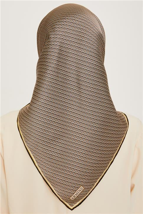 Armine Klasik Desenli Twill Saf İpek Eşarp 9250D 31
