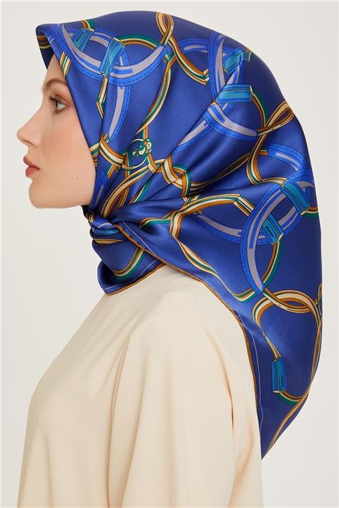 Armine Klasik Desenli Twill Saf İpek Eşarp 9203D 87