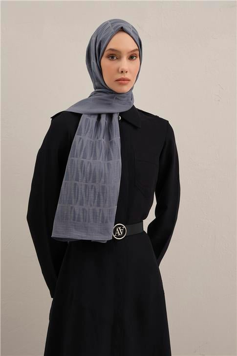 Armine Lyocell Naia Çubuk Desen Şal 3 26 İndigo