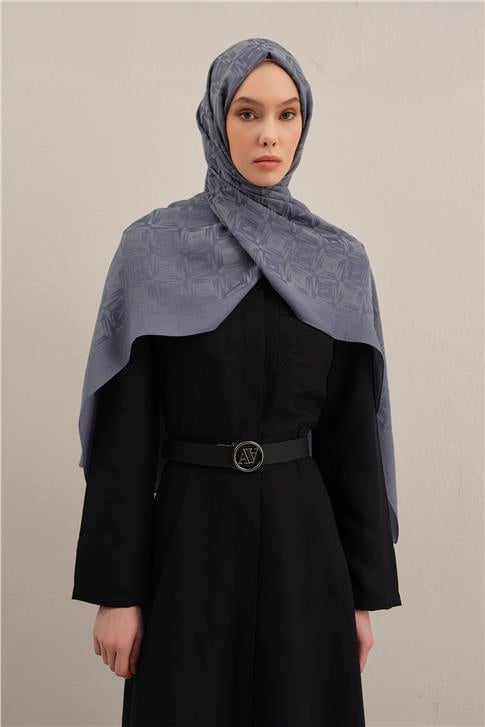 Armine Lyocell Naia Kare Monogram Şal 6 26 İndigo