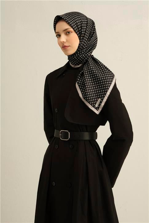 Armine Monogram Desenli Saf İpek Twill Eşarp 9345D 10