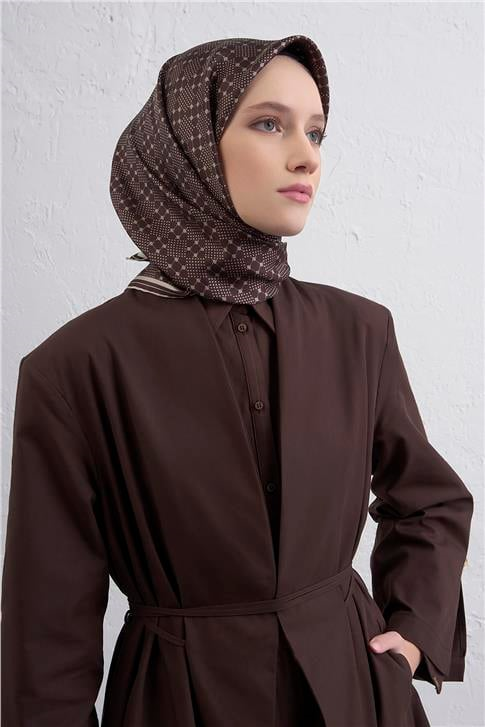 Armine Monogram Desenli Saf İpek Twill Eşarp 9440D 59