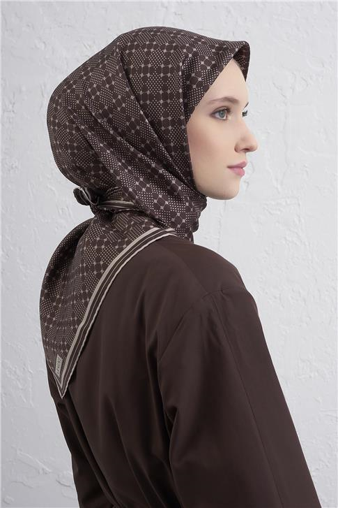 Armine Monogram Desenli Saf İpek Twill Eşarp 9440D 59