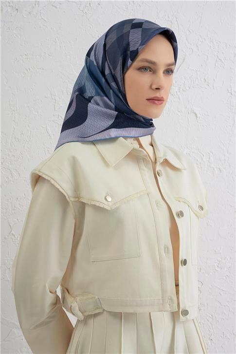 Armine Monogram Desenli Saf İpek Twill Eşarp 9429D 31