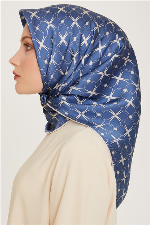Armine Monogram Desenli Sura Saf İpek Eşarp 9207D 01 80
