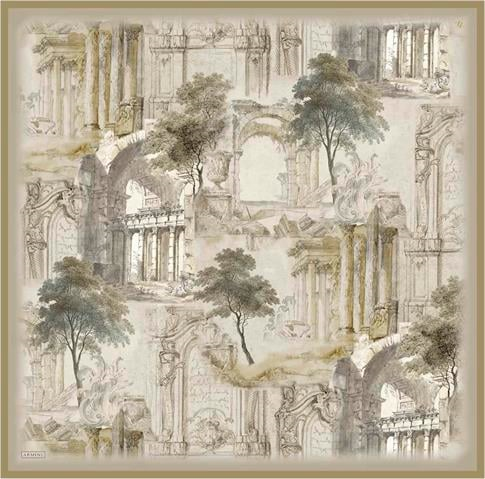Armine Obje Desenli Saf İpek Sura Eşarp 9326D 56